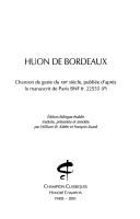 Cover of: Huon de Bordeaux: Chanson de geste du XIIIe siècle, publiée d'après le manuscrit de Paris BNF fr. 22555, P