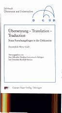 Cover of: Jahrbuch  Ubersetzen und Dolmetschen, Bd. 5 (2004):  Ubersetzung - Translation - Traduction: neue Forschungsfragen in der Diskussion. Festschrift f ur Werner Keller