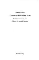 Cover of: Dezenz der klassischen Form: Goethes Übersetzung von Diderots "Le neveu de Rameau"