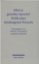 Cover of: Bibel in gerechter Sprache? by herausgegeben von Ingolf U. Dalferth und Jens Schröter.