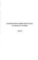 Cover of: Colonisations et héritages actuels au Sahara et au Sahel by sous la direction de Mariella Villasante Cervello ; avec la collaboration de Christophe de Beauvais ; préface de Catherine Coquery-Vidrovitch.