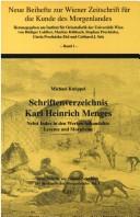 Schriftenverzeichnis Karl Heinrich Menges by Michael Knüppel