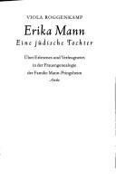 Cover of: Erika Mann, eine jüdische Tochter: über Erlesenes und Verleugnetes in der Frauengenealogie der Familie Mann-Pringsheim