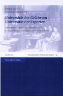 Cover of: Universität der Gelehrten, Universität der Experten: Adaptionen deutscher Wissenschaft in den USA des neunzehnten Jahrhunderts