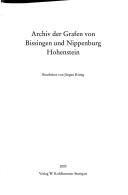 Cover of: Archiv der Grafen von Bissingen und Nippenburg Hohenstein