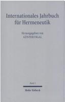 Cover of: Internationales Jahrbuch f ur Hermeneutik, Band 1