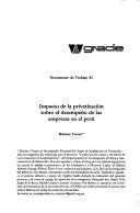 Impacto de la privatización sobre el desempeño de las empresas en el Perú by Máximo Torero Cullen