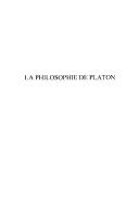 Cover of: La philosophie de Platon
