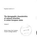 Cover of: Les caractéristiques démographiques des minorités nationales dans certains Etats européens