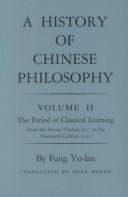 A history of Chinese philosophy by Yu-Lan Fung, Yu-lan Fung