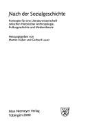 Cover of: Nach der Sozialgeschichte: Konzepte für eine Literaturwissenschaft zwischen Historischer Anthropologie, Kulturgeschichte und Medientheorie