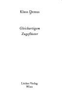 Cover of: Gleichartigem Zugeflüster by Klaus Demus