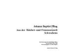 Cover of: Aus der Räuber- und Franzosenzeit Schwabens by Johann Baptist Pflug