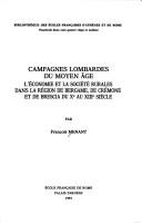Cover of: Campagnes lombardes du moyen-âge: l'économie et la société rurales dans la région de Bergame, de Crémone et de Brescia du Xe au XIIIe siècle