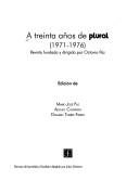 Cover of: A treinta años de "Plural" (1971-1976): revista fundada y dirigida por Octavio Paz