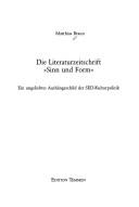 Die Literaturzeitschrift "Sinn und Form" by Matthias Braun