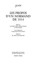 Cover of: Les propos d'un Normand de 1914 by Alain