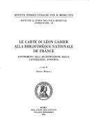Cover of: Le carte di Léon Cadier alla Bibliothèque nationale de France: contributo alla ricostruzione della cancelleria angioina