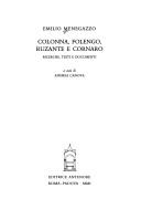 Cover of: Colonna, Folengo, Ruzante e Cornaro by Emilio Menegazzo