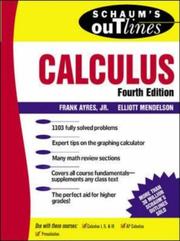 Cover of: Schaum's outline of calculus by Frank Ayres