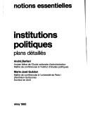 Cover of: Institutions politiques: plans détaillés