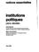 Cover of: Institutions politiques