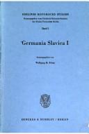 Cover of: Germania slavica by herausgegeben von Wolfgang H. Fritze.