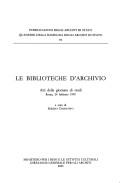Cover of Le biblioteche d'Archivio by 