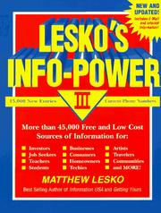 Lesko's Info-Power by Matthew Lesko