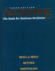 Cover of: Accounting, the basis for business decisions