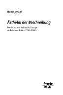 Cover of: Ästhetik der Beschreibung: poetische und kulturelle Energie deskriptiver Texte (1700-2000)