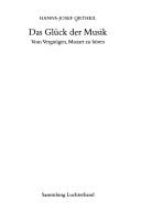 Cover of: Das Gl uck der Musik: vom Vergn ugen, Mozart zu h oren