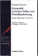 Cover of: Deutsche Zeitschrift für Philosophie. Sonderb ande 5: Universit at zwischen Selbst- und Fremdbestimmung: Kants 'Streit der Fakult aten'