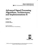 Cover of: Advanced signal processing algorithms, architectures, and implementations II: 24-26 July 1991, San Diego, California