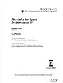 Cover of: Photonics for space environments IV by Edward W. Taylor chair/editor ; sponsored and published by SPIE--the International Society for Optical Engineering ; cooperating organizations, NARSIA--North American Remote Sensing Industries Association, ASPRS--American Society for Photogrammetry and Remote Sensing.