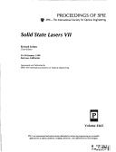 Cover of: Solid state lasers VII: 29-30 January, 1998, San Jose, California