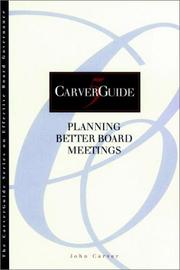 Cover of: Planning better board meetings