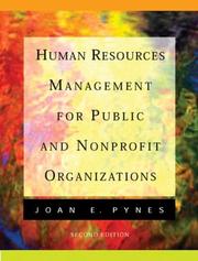 Cover of: Human resources management for public and nonprofit organizations by Joan Pynes