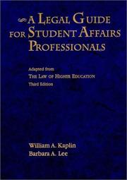Cover of: A Legal guide for student affairs professionals