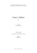 Cover of: Lazio & Sabina.