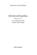 Cover of: Dall'esilio alla Repubblica: lettere 1944- 1957