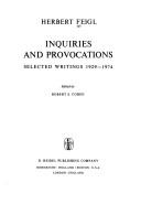 Cover of: Inquiries and provocations: selected writings, 1929-1974