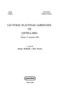 Cover of: Cistellaria by a cura di Renato Raffaelli e Alba Tontini.