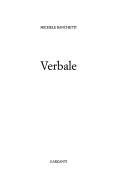 Cover of: Verbale by Michele Ranchetti