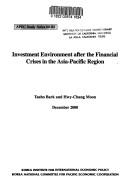 Cover of: Investment environment after the financial crises in the Asia-Pacific region