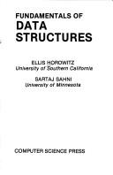 Cover of: Fundamentals of data structures by Ellis Horowitz
