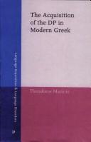 Cover of: The acquisition of the DP in modern Greek