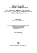 Cover of: Forschungen zur antiken Sklaverei Beiheft 4: Bibliographie zur antiken Sklaverei (vols. I + II cpl.)