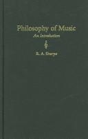 Cover of: Philosophy of music by R. A. Sharpe