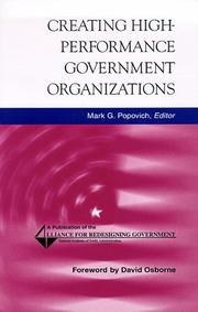 Cover of: Creating high-performance government organizations | 